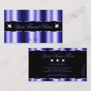 Shimmery Royal Blue Sparkle Jewels Stylish Visitekaartje