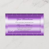 Shimmery Royal Paars met diamanten en monogram Visitekaartje (Achterkant)