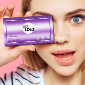 Shimmery Royal Paars met Diamonds en Logo Chic Visitekaartje