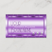 Shimmery Royal Paars met Diamonds Glamoureuze Luxe Visitekaartje (Voorkant)