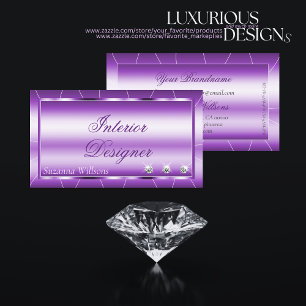 Shimmery Royal Paars met Diamonds Professional Visitekaartje