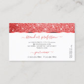 Shimmery Ruby Red Glitter Sparkle Stars Elegant Visitekaartje (Achterkant)
