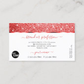 Shimmery Ruby Red Glitter Sparkle Stars toevoegen Visitekaartje (Achterkant)