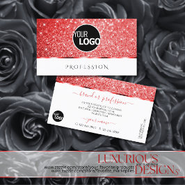 Shimmery Ruby Red Glitter Sparkle Stars toevoegen Visitekaartje