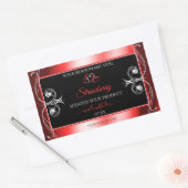 Shimmery Ruby Red Lijst Black Product Label Jewels (Envelop)