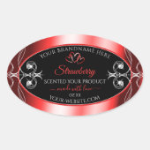 Shimmery Ruby Red Lijst Black Product Label Jewels (Voorkant)