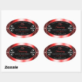 Shimmery Ruby Red Lijst Black Product Label Jewels (Vel)