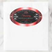 Shimmery Ruby Red Lijst Black Product Label Jewels (Tas)