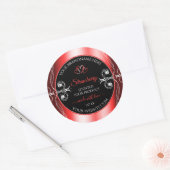 Shimmery Ruby Red Lijst Black Product Label Jewels (Envelop)