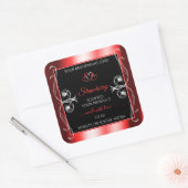 Shimmery Ruby Red Lijst Black Product Label Jewels (Envelop)