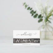 Shimmery Silver Glitter Aangepaste Foto Logo Welln Visitekaartje (Staand voorkant)