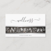 Shimmery Silver Glitter Aangepaste Foto Logo Welln Visitekaartje (Voorkant)