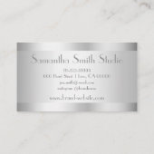 Shimmery Silver Glitter Glam Nail en Manicure Visitekaartje (Achterkant)