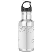 Shimmery Silver Satin & Glitter Sparkles Waterfles (Voorkant)