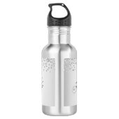 Shimmery Silver Satin & Glitter Sparkles Waterfles (Achterkant)