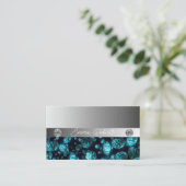 Shimmery Silver Sparkle Glitter Diamonds Business Visitekaartje (Staand voorkant)