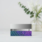 Shimmery Silver Sparkle Glitter Diamonds Business Visitekaartje (Staand voorkant)