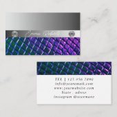 Shimmery Silver Sparkle Glitter Diamonds Business Visitekaartje (Voorkant / Achterkant)