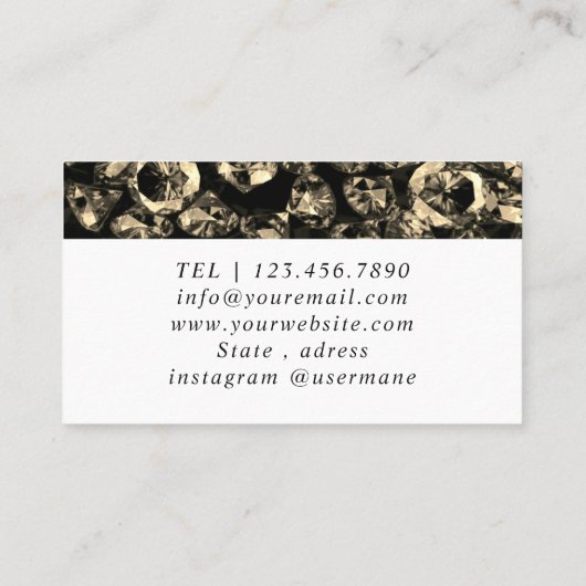 Shimmery Silver Sparkle Glitter Diamonds Business Visitekaartje (Achterkant)