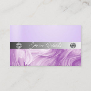 Shimmery Silver Sparkle Glitter Diamonds Paars Visitekaartje