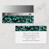 Shimmery Silver Sparkle Glitter Diamonds Visitekaartje (Voorkant / Achterkant)