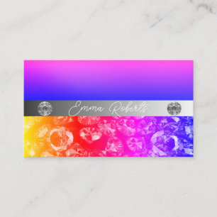 Shimmery Silver Sparkle Glitter Diamonds Visitekaartje