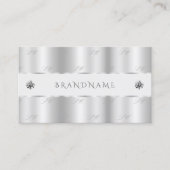 Shimmery Silver Sparkle Jewels Monogram Luxurious Visitekaartje (Voorkant)