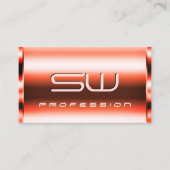 Shimmery Vermilion Rode 3D Initialen Openingstijde Visitekaartje (Voorkant)