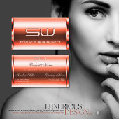 Shimmery Vermilion Rode 3D Initialen Openingstijde Visitekaartje