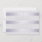 Shimmery Violet Silver Stripes met monogram Kaart (Voorkant)
