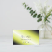 Shimmery Yellow Silver Sparking Diamonds Elegant Visitekaartje (Staand voorkant)