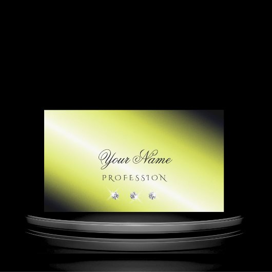 Shimmery Yellow Silver Sparking Diamonds Elegant Visitekaartje