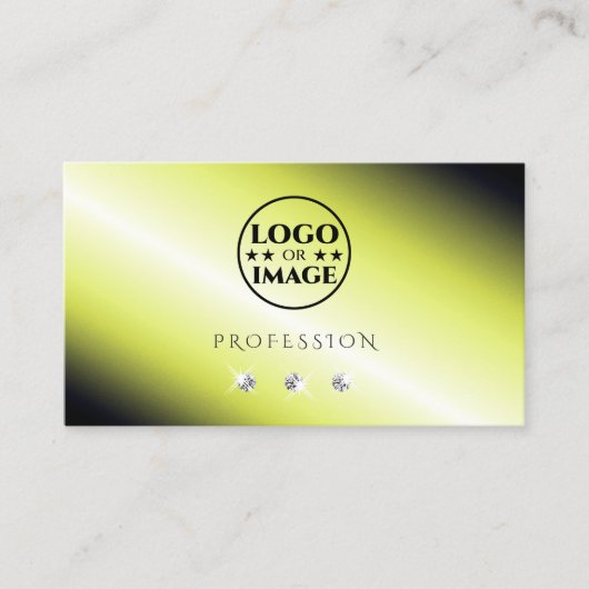 Shimmery Yellow Silver Sparking Diamonds Voeg Logo Visitekaartje (Voorkant)