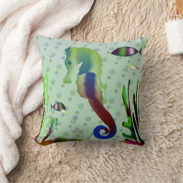 Shimmery Zeepaardje & Onderwaterwereld Kussen