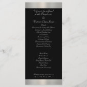 Shimmery Zilver & Zwart Gestreepte Boog Wedding Programmakaart (Voorkant)