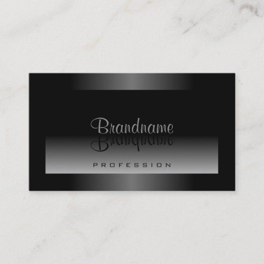 Shimmery Zwart Grijs en Wit Verloop Modern Visitekaartje (Voorkant)