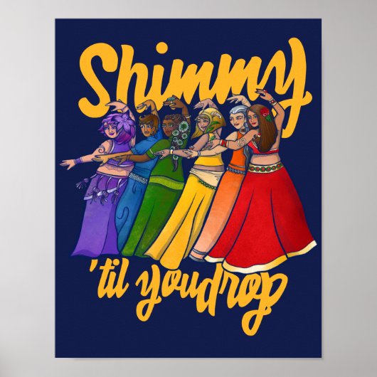 Shimmy Belly Dancer Art Belly Dance Troupe Poster (Voorkant)