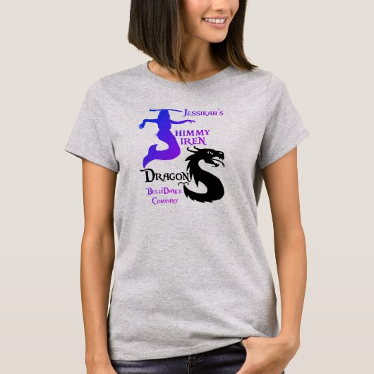 Shimmy Siren Dragon Belly Dance T-Shirt (Voorkant)