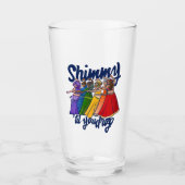 Shimmy tot je Rainbow Belly Dancer Art Belly laat  Glas (Voorkant)