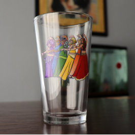 Shimmy tot je Rainbow Belly Dancer Art Belly laat Glas