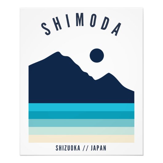 Shimoda Shizuoka Japan Retro  Beach Foto Afdruk (Voorkant)