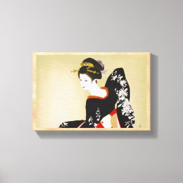 Shimura Tatsumi Twee onderwerpen van Japanse vrouw Canvas Afdruk