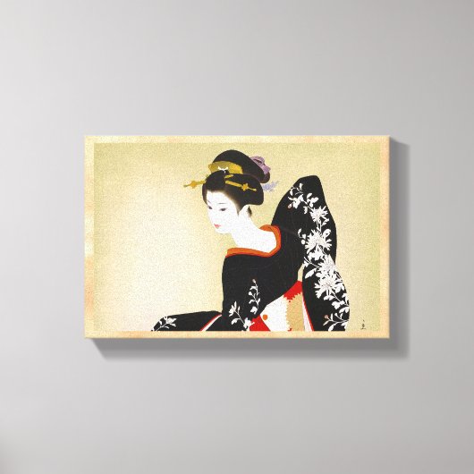 Shimura Tatsumi Twee onderwerpen van Japanse vrouw Canvas Afdruk (Voorkant)