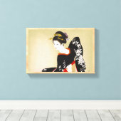 Shimura Tatsumi Twee onderwerpen van Japanse vrouw Canvas Afdruk (Insitu (Houten vloer))