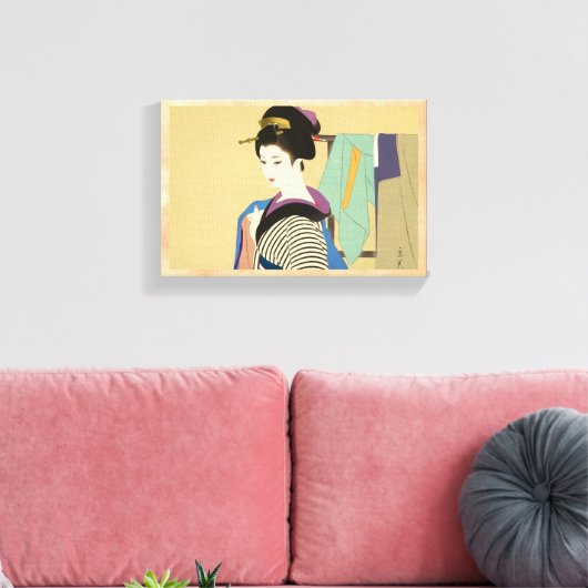 Shimura Tatsumi Twee onderwerpen van Japanse vrouw Canvas Afdruk (Insitu (Woonkamer))