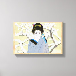 Shimura Tatsumi Twee personen Japanse vrouwen snee Canvas Afdruk