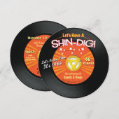 Shin Dig Retro Party Uitnodigingen (Voorkant / Achterkant)