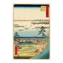 Shinagawa, Japan: Oude Utagawa-houtsnede