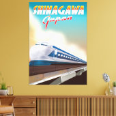 Shinagawa Japan reisposter. Canvas Afdruk (Insitu (Woonkamer))