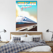 Shinagawa Japan reisposter. Canvas Afdruk (Insitu (Slaapkamer))